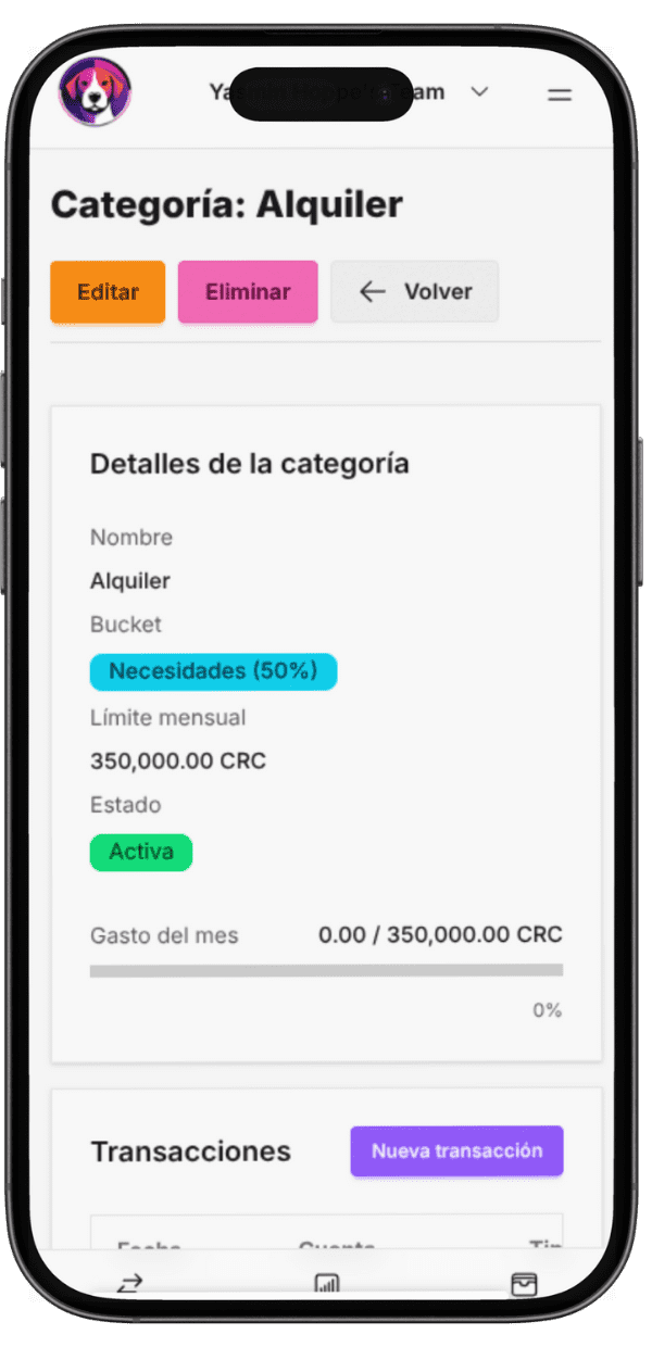 Vista de reportes financieros en FinanGuau